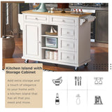Miki Shinly White Mdf Base with Mdf Top Rolling Kitchen Island (29.5-in x 52.76-in x 36.81-in)