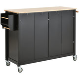 Miki Shinly Black Mdf Base with Mdf Top Rolling Kitchen Island (18.5-in x 36.22-in x 54.33-in)