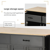 Miki Shinly Black Mdf Base with Mdf Top Rolling Kitchen Island (18.5-in x 36.22-in x 54.33-in)