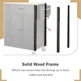 Miki Shinly Black Mdf Base with Mdf Top Rolling Kitchen Island (18.5-in x 36.22-in x 54.33-in)