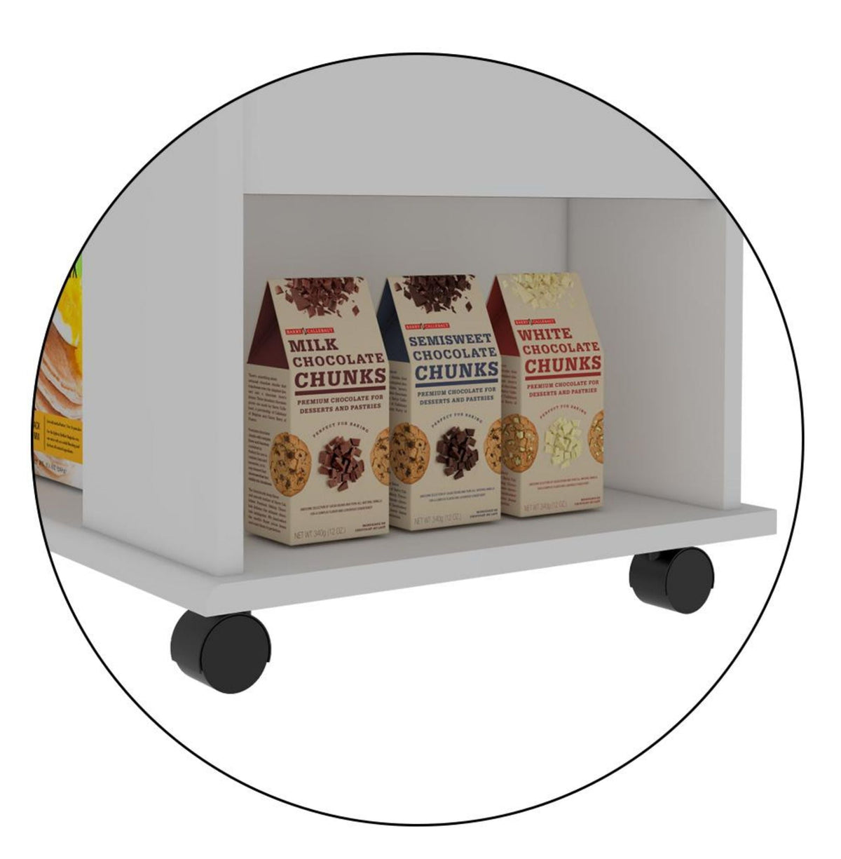 Miki Shinly White Mdf Base with Mdf Top Rolling Kitchen Island (15.7-in x 33.86-in x 23.6-in)