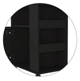 Miki Shinly Black Mdf Base with Mdf Top Rolling Kitchen Island (23.6-in x 15.7-in x 28.9-in)