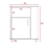 Miki Shinly White Mdf Base with Mdf Top Rolling Kitchen Island (15.7-in x 33.86-in x 23.6-in)