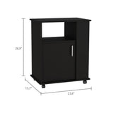 Miki Shinly Black Mdf Base with Mdf Top Rolling Kitchen Island (23.6-in x 15.7-in x 28.9-in)