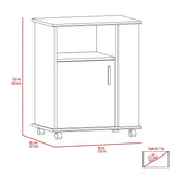 Miki Shinly White Mdf Base with Mdf Top Rolling Kitchen Island (15.7-in x 33.86-in x 23.6-in)