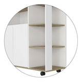 Miki Shinly White Mdf Base with Mdf Top Rolling Kitchen Cart (39.37-in x 15.75-in x 35.43-in)