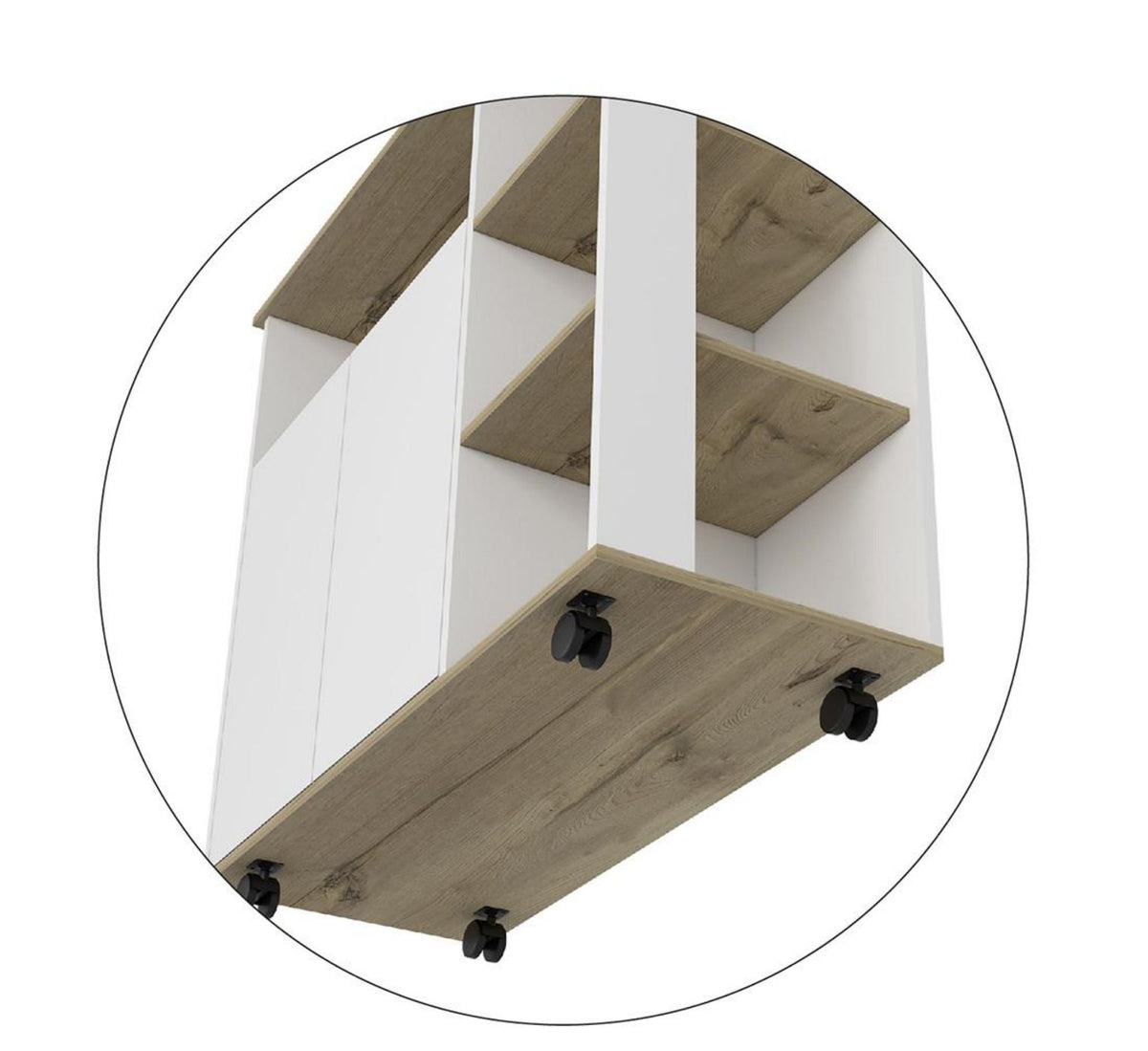 Miki Shinly White Mdf Base with Mdf Top Rolling Kitchen Cart (39.37-in x 15.75-in x 35.43-in)
