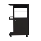 Miki Shinly Black Mdf Base with Mdf Wood Top Rolling Kitchen Cart (23.6-in x 14.96-in x 38.5-in)