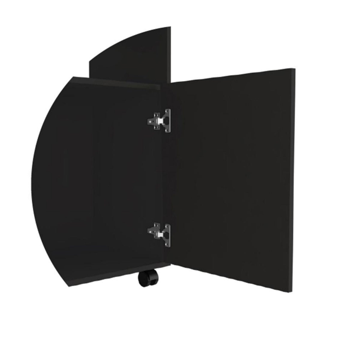 Miki Shinly Black Mdf Base with Mdf Wood Top Rolling Kitchen Cart (23.6-in x 14.96-in x 38.5-in)
