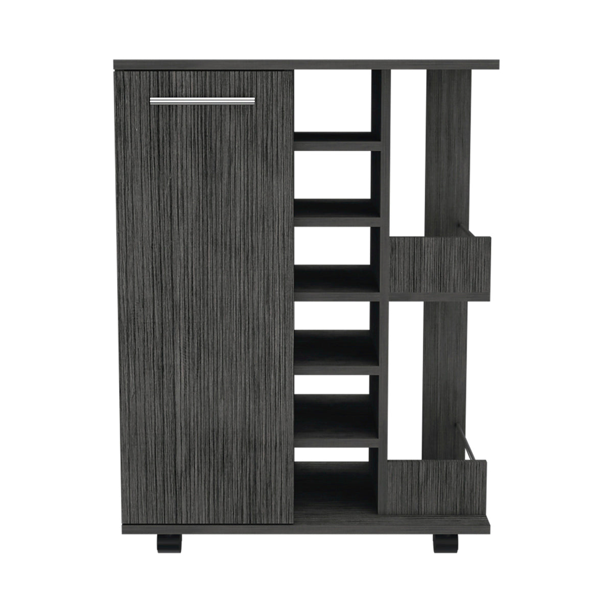 Miki Shinly Black Mdf Base with Mdf Black Granite Top Water Jug Cart (23.62-in x 14.76-in x 32.32-in)