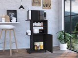 Miki Shinly Black Mdf Base with Mdf Wood Top Rolling Kitchen Cart (23.6-in x 14.96-in x 38.5-in)