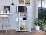 Miki Shinly White Mdf Base with Mdf Top Rolling Kitchen Cart (23.6-in x 14.96-in x 38.58-in)