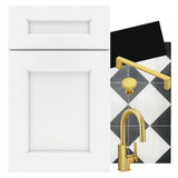 Diamond Express Macaulay 12-in W x 34.5-in H x 24-in D White 3-Drawer Base Fully Assembled Plywood Cabinet (Recessed Panel Square Style)