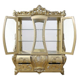 ACME FURNITURE Transitional Gold Finish Wood Curio Cabinet