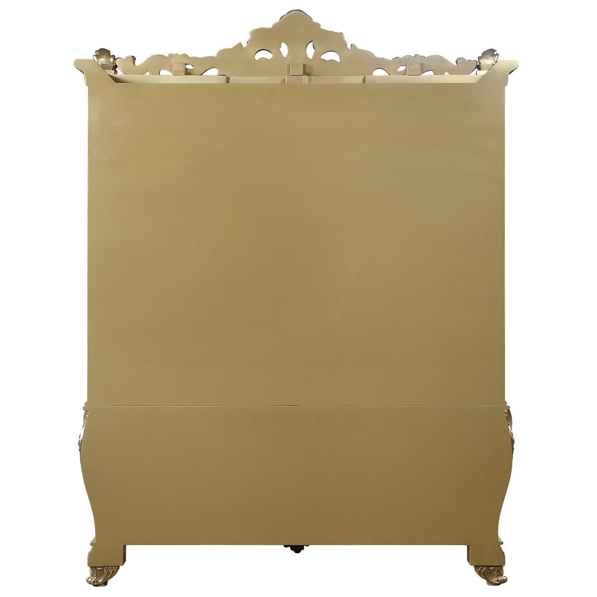 ACME FURNITURE Transitional Gold Finish Wood Curio Cabinet