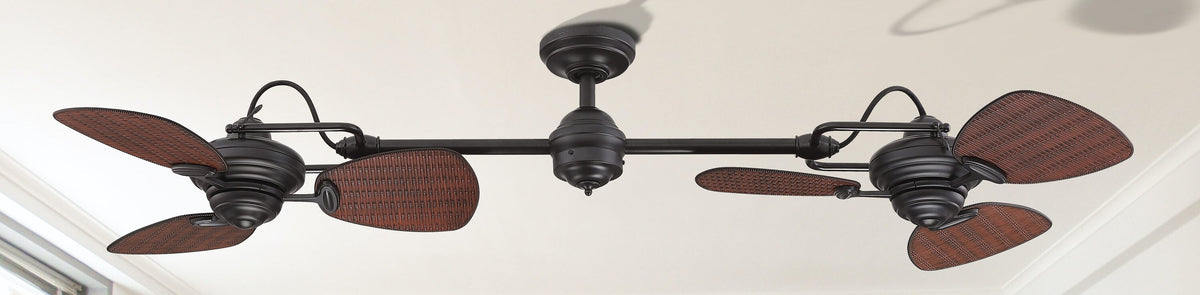 Harbor Breeze Twin Breeze II 74-in Oil Rubbed Bronze LED Indoor/Outdoor Ceiling Fan with Light (6-Blade)
