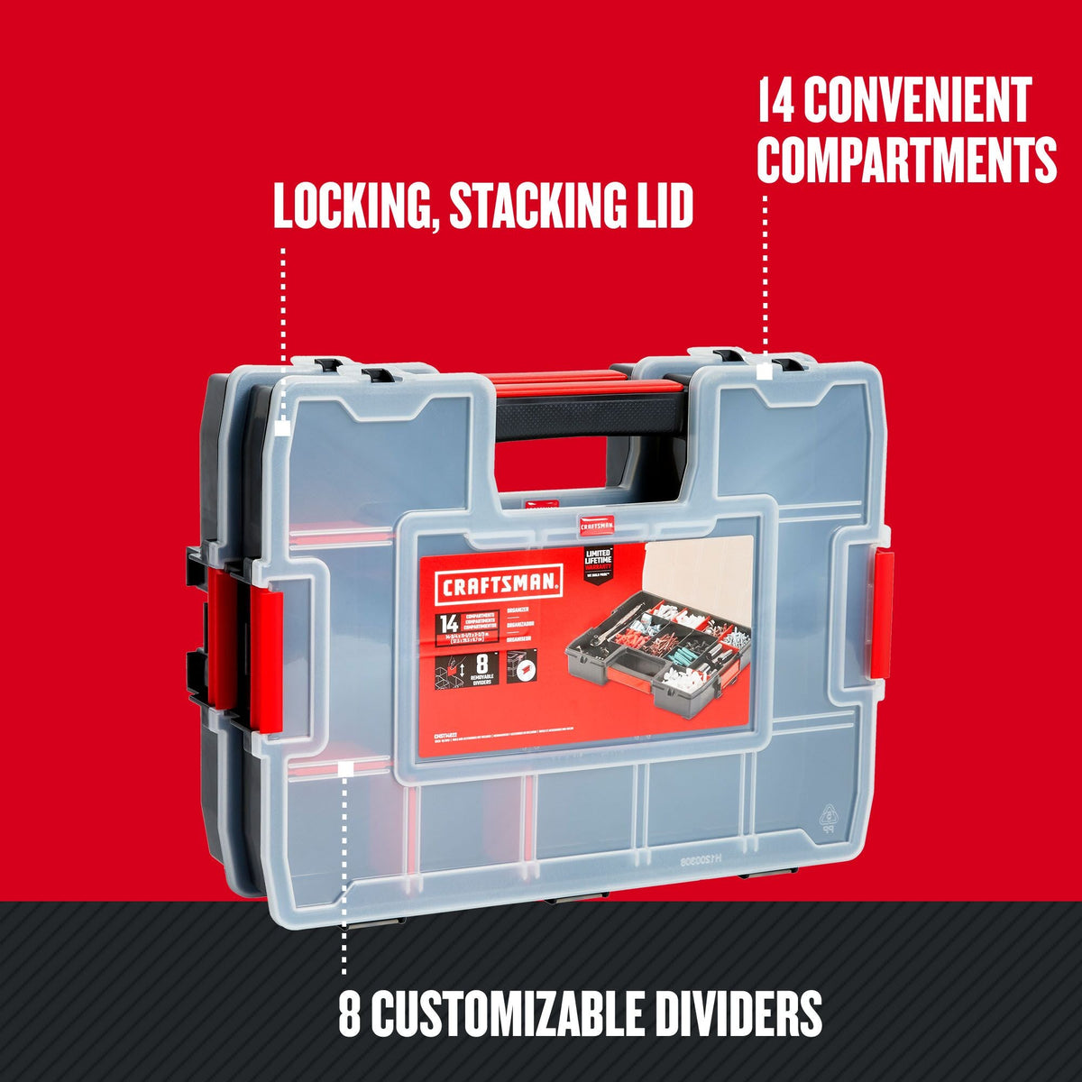CRAFTSMAN 2-Pack 14-Compartment Plastic Small Parts Organizers