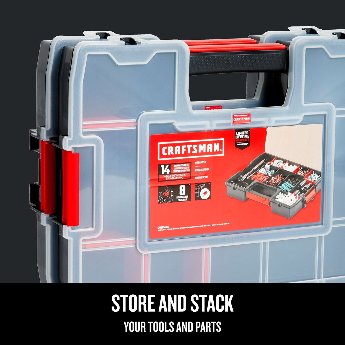 CRAFTSMAN 2-Pack 14-Compartment Plastic Small Parts Organizers