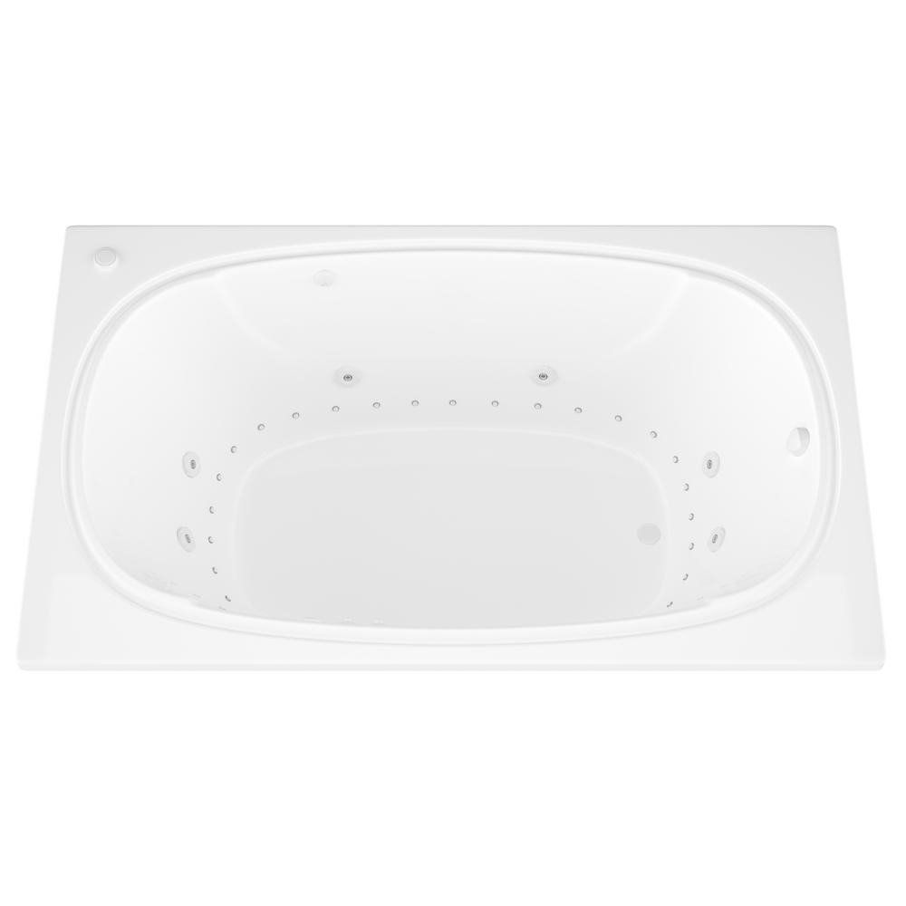 Peridot 6 ft. Acrylic Rectangular Drop-in Whirlpool Air Bathtub in White - Super Arbor
