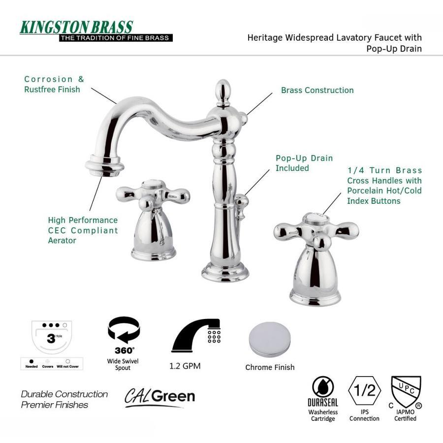 Kingston Brass Georgian Oil-Rubbed Bronze 2-handle Widespread Bathroom Sink Faucet with Drain - Super Arbor