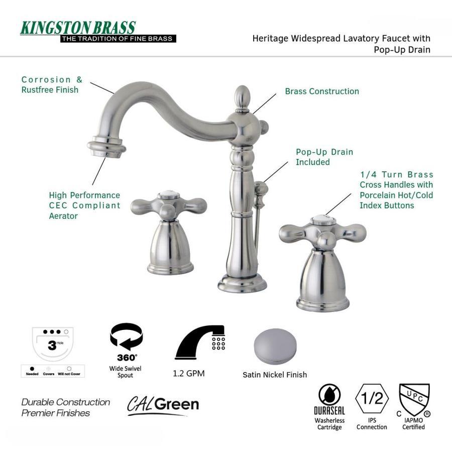 Kingston Brass Georgian Oil-Rubbed Bronze 2-handle Widespread Bathroom Sink Faucet with Drain - Super Arbor
