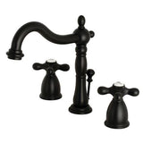 Kingston Brass Georgian Matte Black 2-handle Widespread Bathroom Sink Faucet with Drain