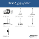 Progress Lighting Rivera 6-Light Matte Black Craftsman Chandelier