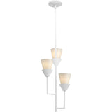 Progress Lighting Pinellas 3-Light White Plaster Modern/Contemporary Opal Glass Tiered Medium Hanging Pendant Light