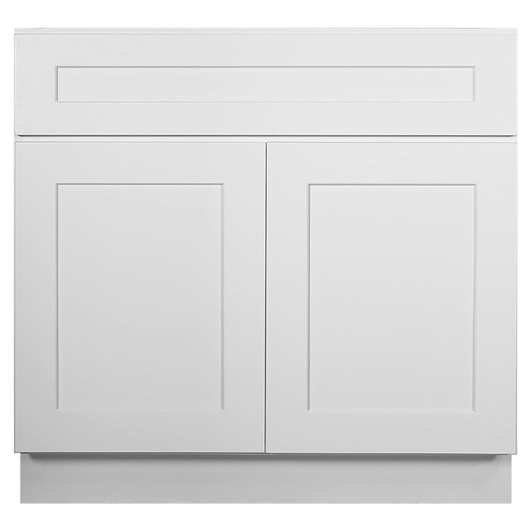 Design House Brookings 36-in W x 34.5-in H x 24-in D White Maple Base Ready To Assemble Plywood Cabinet (Recessed Panel Shaker Door Style)