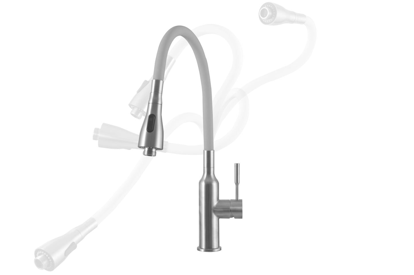 Transolid Gloss White Freestanding Laundry Sink with Cabinet and Faucet