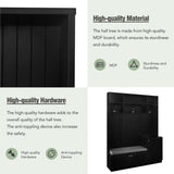 SINOFURN Modern 59-in Black Wood Hall Tree