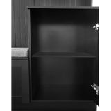 SINOFURN Modern 59-in Black Wood Hall Tree