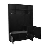 SINOFURN Modern 59-in Black Wood Hall Tree