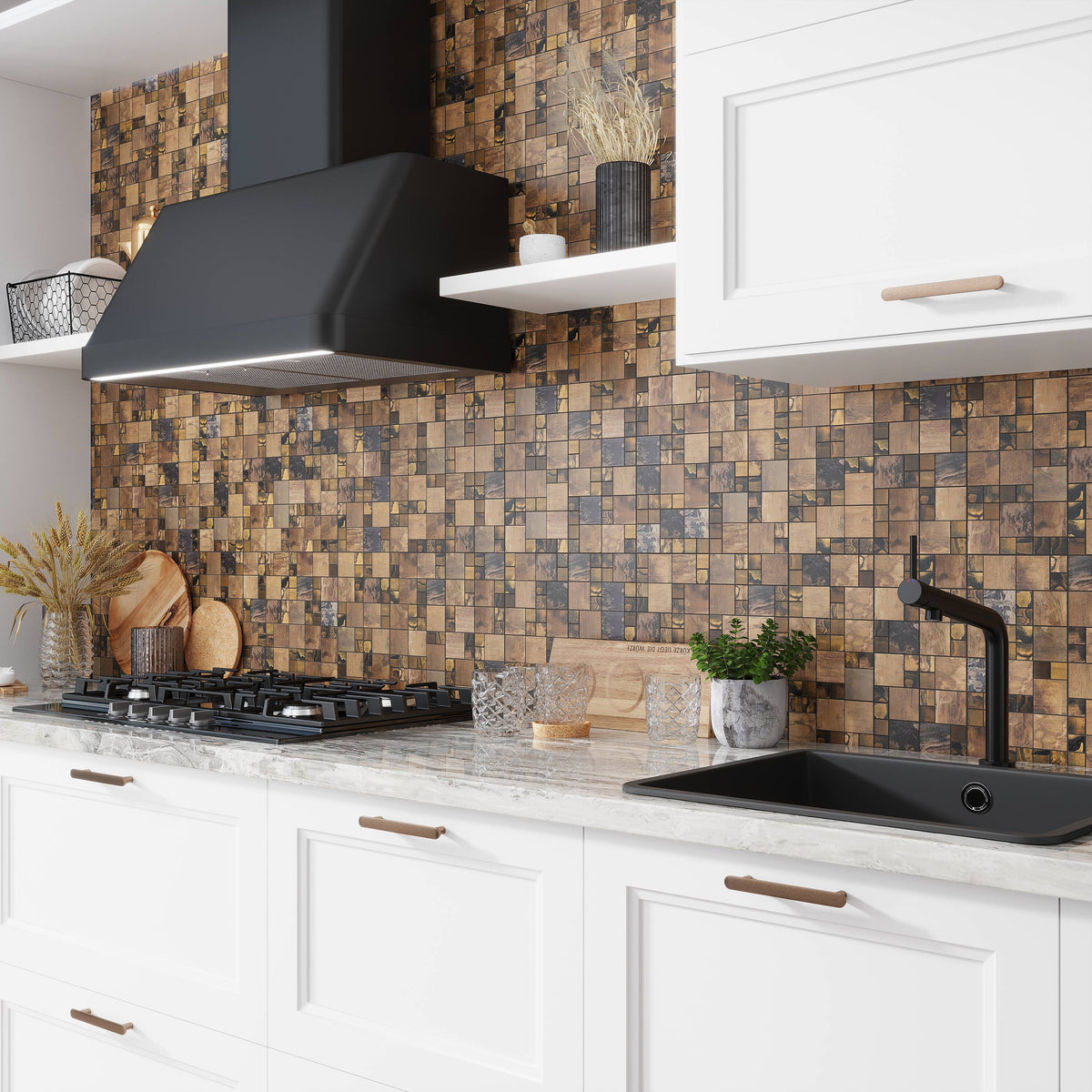 Apollo Tile Avant Garde Bronze 12-in x 12-in Matte Metal Uniform Squares Wall Tile (4.75-sq. ft/ Carton)