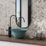 Apollo Tile Aloha Beige 12-in x 12-in Matte Recycled Glass Herringbone Floor and Wall Tile (9.63-sq. ft/ Carton)