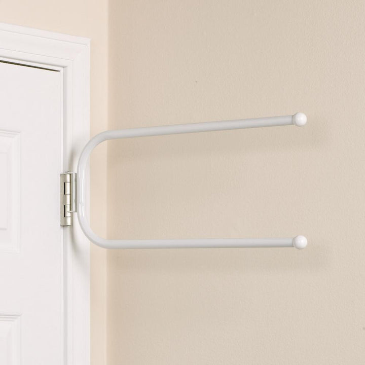 25 lb. Hinge-It Spacemake Double Bar Over The Door Hook in White - Super Arbor