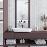 Apollo Tile Glacier Pearl White 12-in x 13-in Polished Glass Linear Floor and Wall Tile (5.38-sq. ft/ Carton)