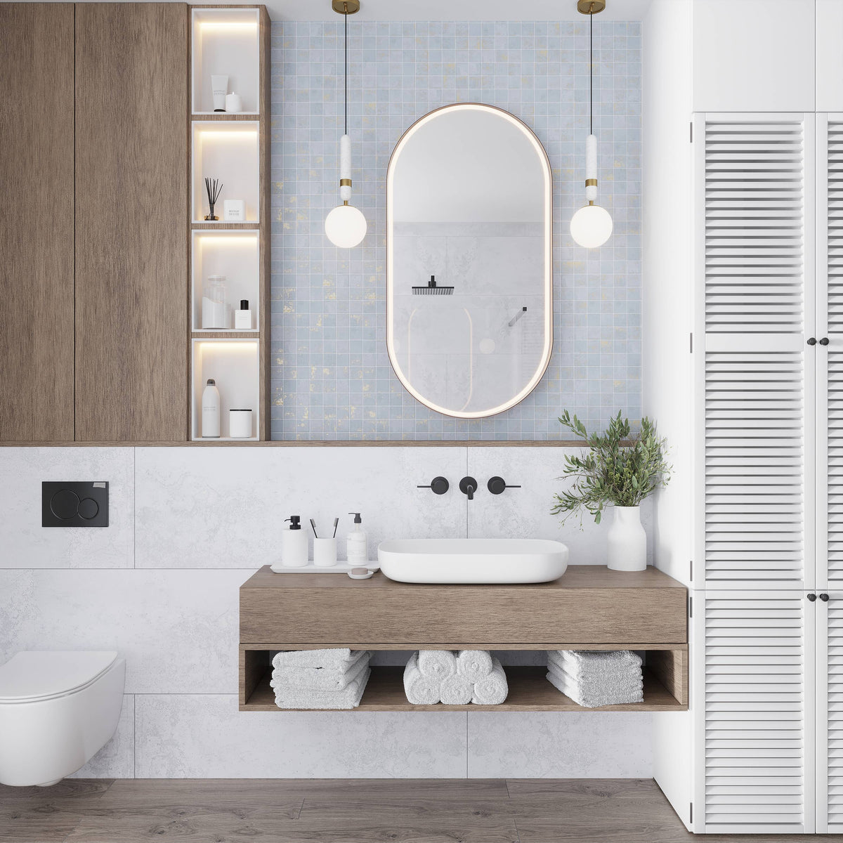 Apollo Tile Aureate Light Blue 11-3/4-in x 11-3/4-in Natural Porcelain Uniform Squares Floor and Wall Tile (7.62-sq. ft/ Carton)