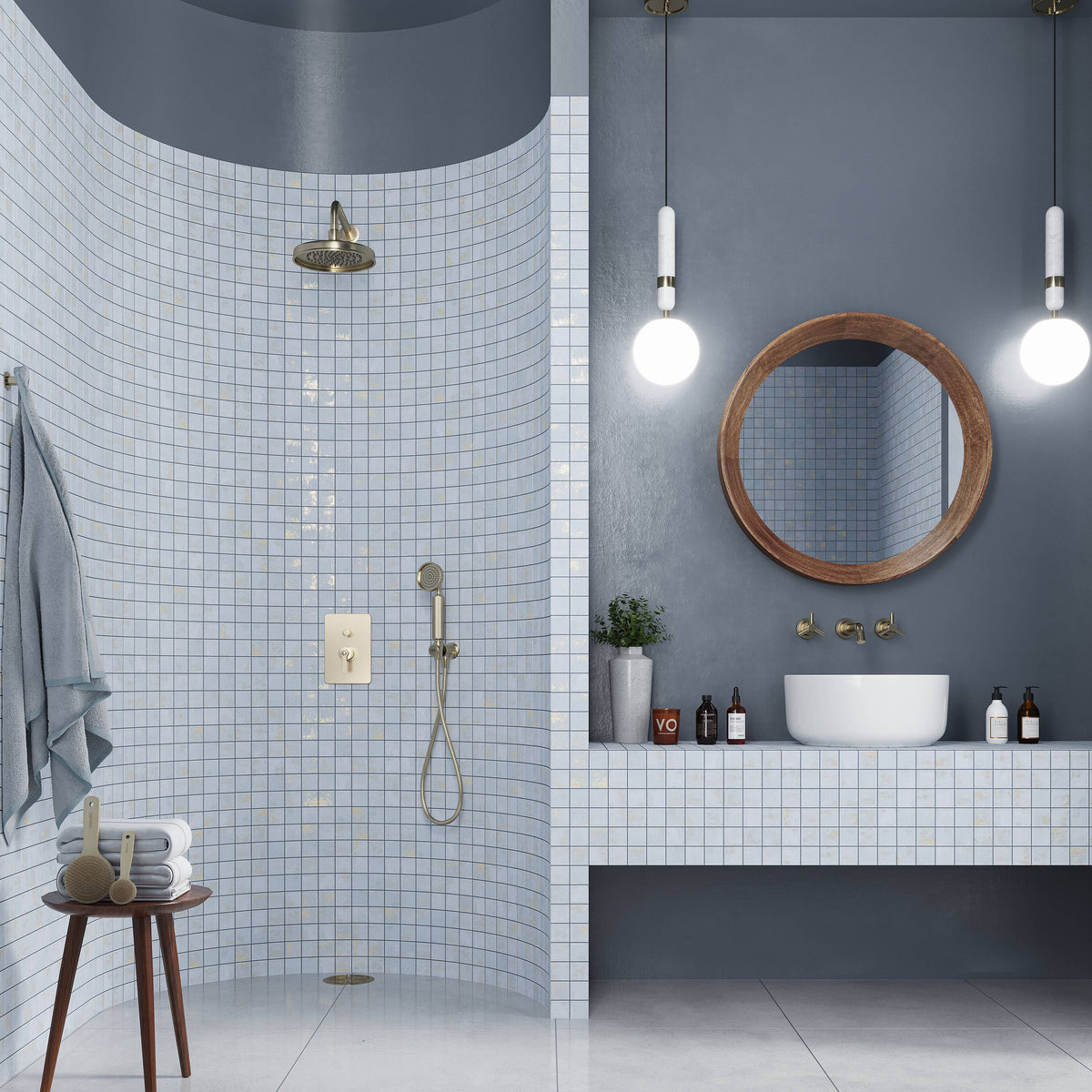 Apollo Tile Aureate Light Blue 11-3/4-in x 11-3/4-in Natural Porcelain Uniform Squares Floor and Wall Tile (7.62-sq. ft/ Carton)