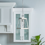 Progress Lighting Bradberry Antique White with Galvanized Accents Farmhouse Lantern Pendant Light, 9.125-in W x 16.875-in H