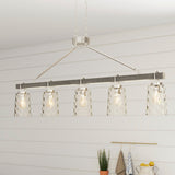 Progress Lighting Tiana 5-Light Driftwood and Brushed Nickel Transitional Chandelier, 45.5-in W x 22-in H
