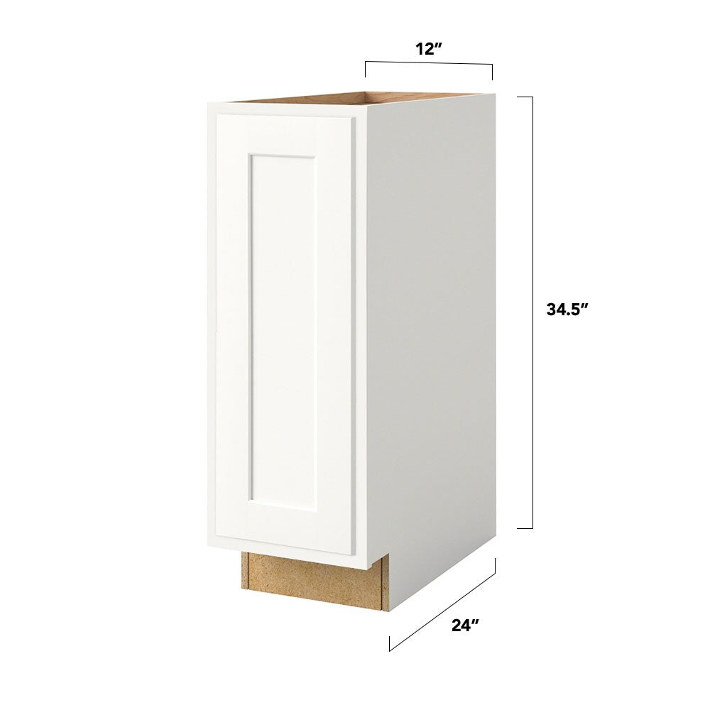 Shenandoah PRO Express Breckenridge 12-in W x 34.5-in H x 24-in D Linen Partial Overlay Base Fully Assembled Plywood Cabinet (Recessed Panel Shaker Door Style)