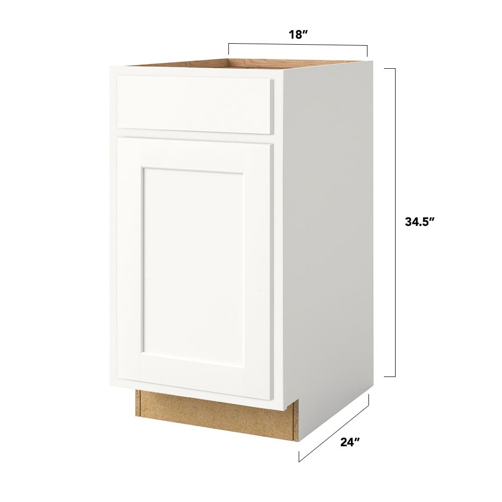 Shenandoah PRO Express Breckenridge 18-in W x 34.5-in H x 24-in D Linen Partial Overlay 1-Drawer Base Fully Assembled Plywood Cabinet (Recessed Panel Shaker Style)