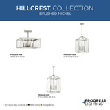 Progress Lighting Hillcrest 4-Light Brushed Nickel Transitional Chandelier