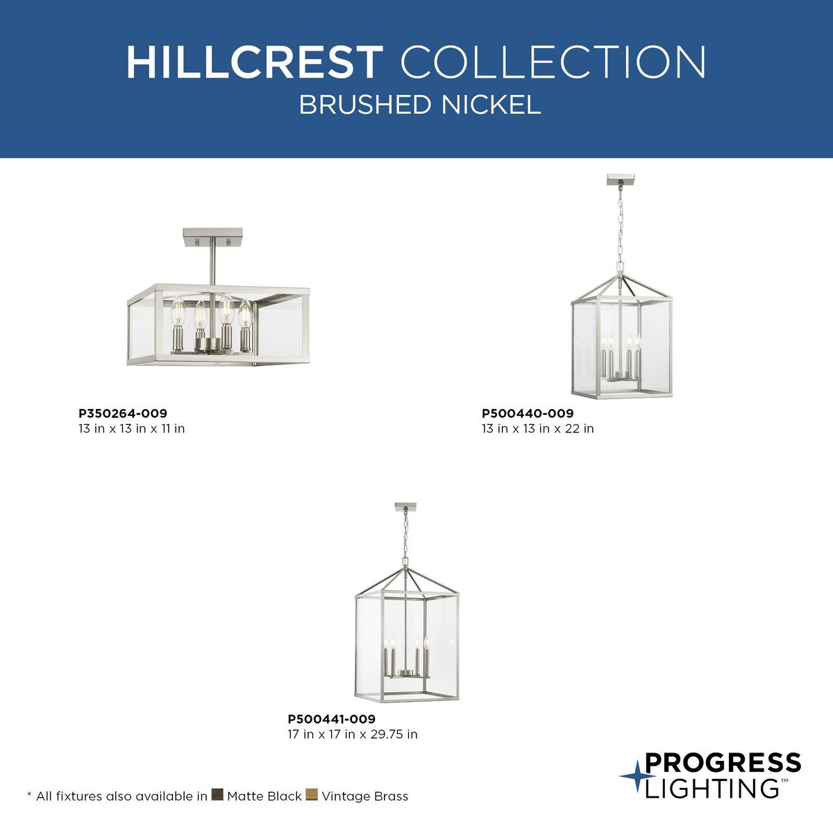Progress Lighting Hillcrest 4-Light Matte Black Transitional Chandelier