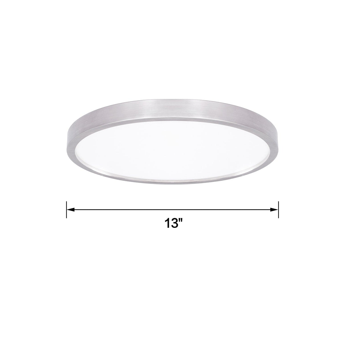 Project Source Adjustable Color Temperature 13-in Brushed Nickel LED Flush Mount Light