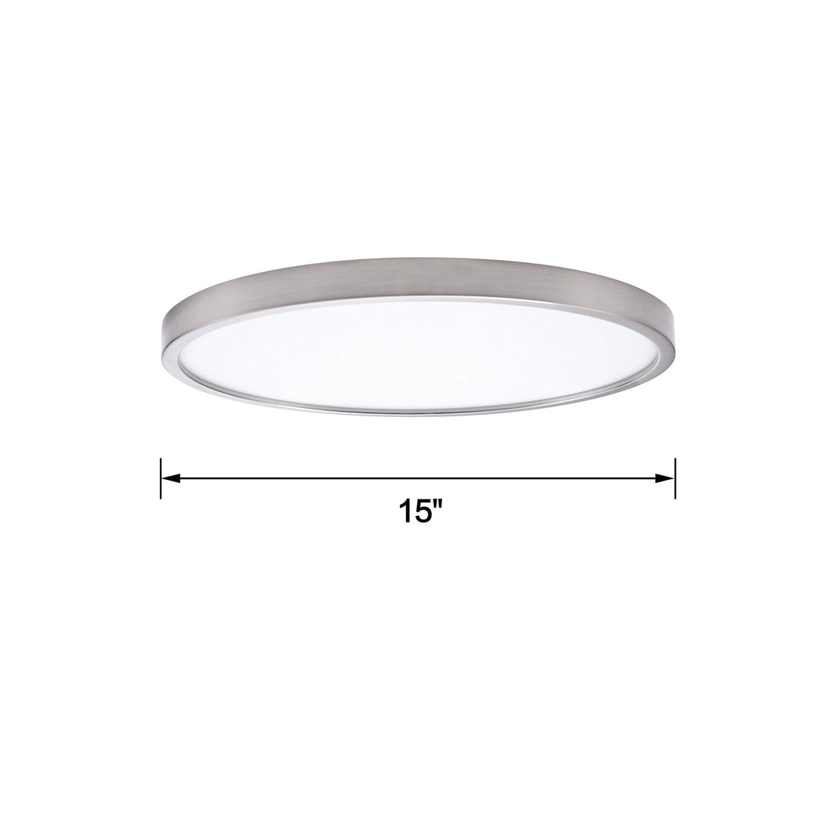 Project Source Adjustable Color Temperature 15-in Brushed Nickel Integrated LED Flush Mount Light