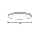 Project Source Adjustable Color Temperature 15-in Brushed Nickel Integrated LED Flush Mount Light