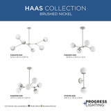 Progress Lighting Haas 6-Light Matte Black Mid-century Chandelier