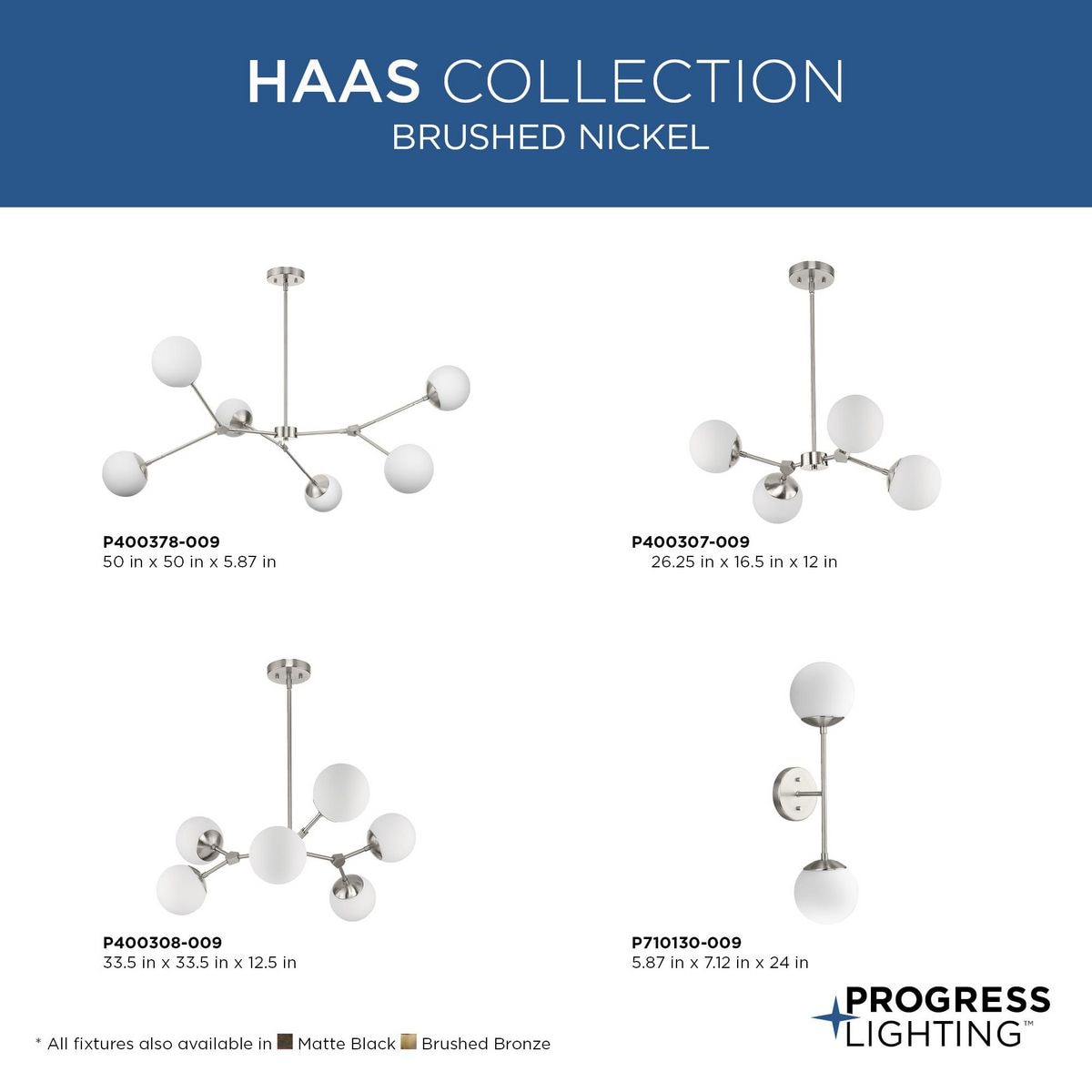 Progress Lighting Haas 6-Light Brushed Bronze Mid-century Chandelier